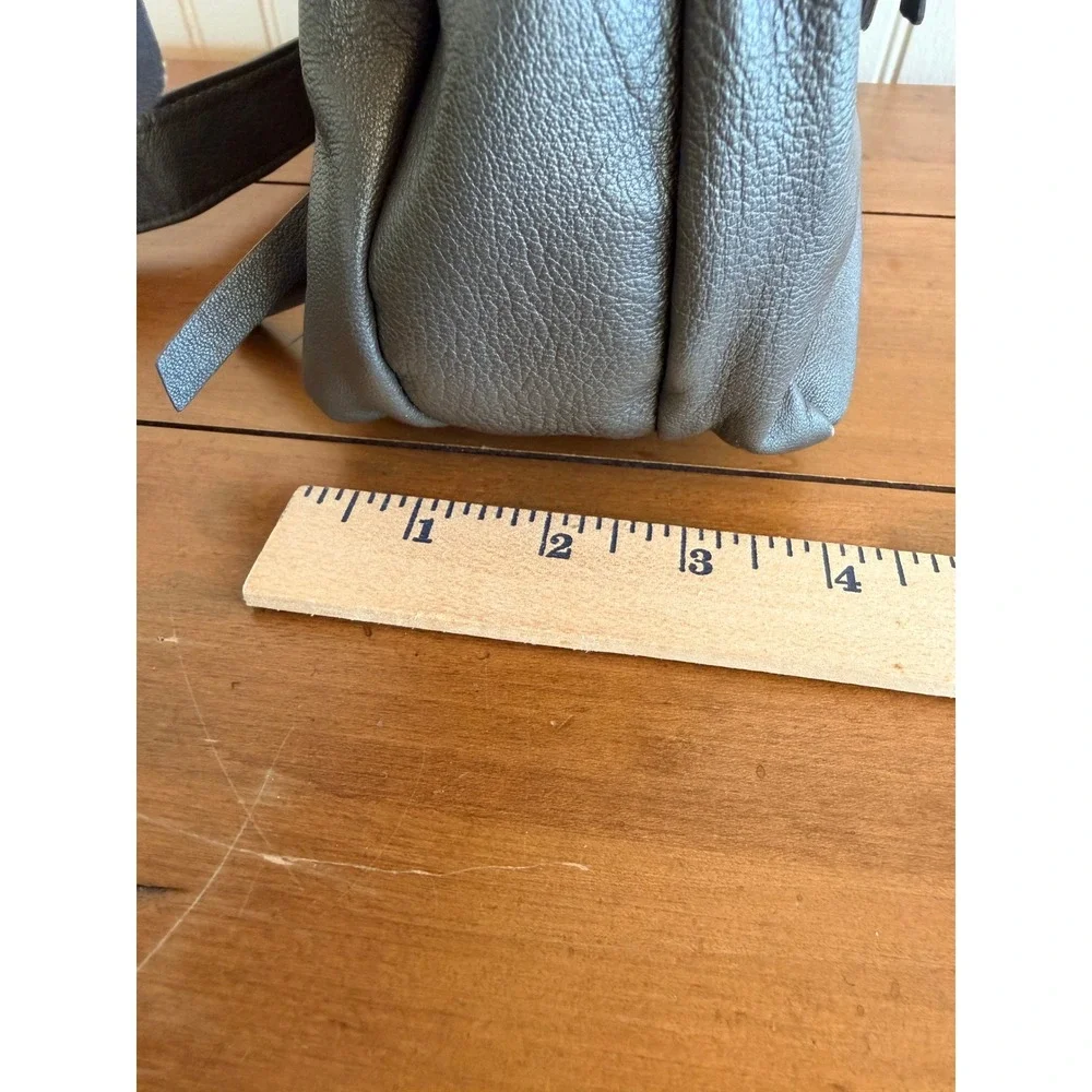 Great American Leather‎ Works Leather Crossbody Shoulder Bag Grey Satchel Purse - Picture 5 of 10